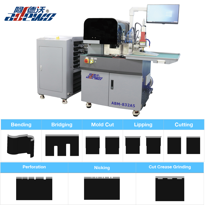 Máy uốn tự động cắt nếp nhăn cho bìa cứng